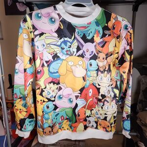 Pokémon Graphic Crew Neck Soft Feel Sweat Shirt S
